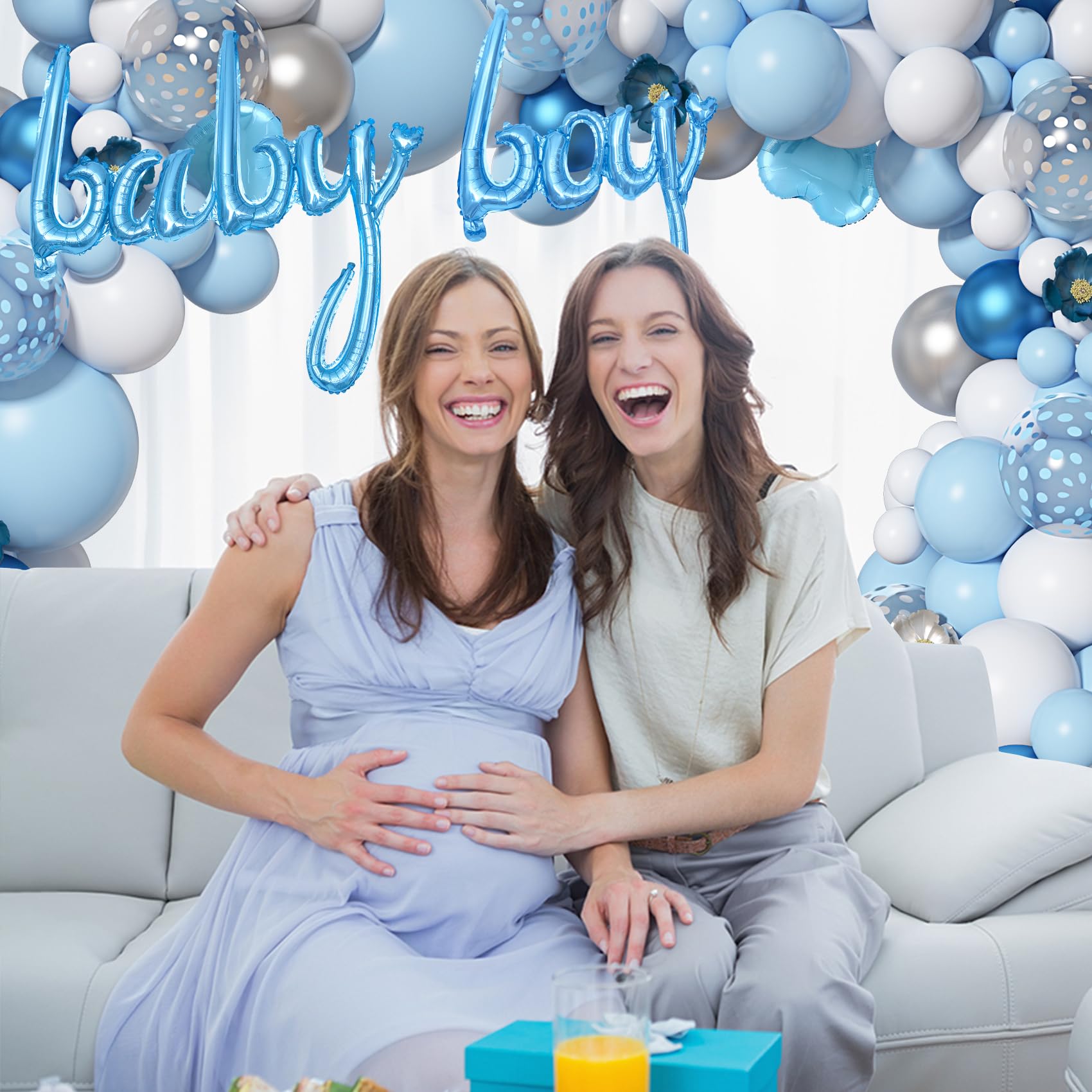 Amandir blue heart foil balloons provide sweet party accents