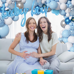 Amandir blue heart foil balloons provide sweet party accents