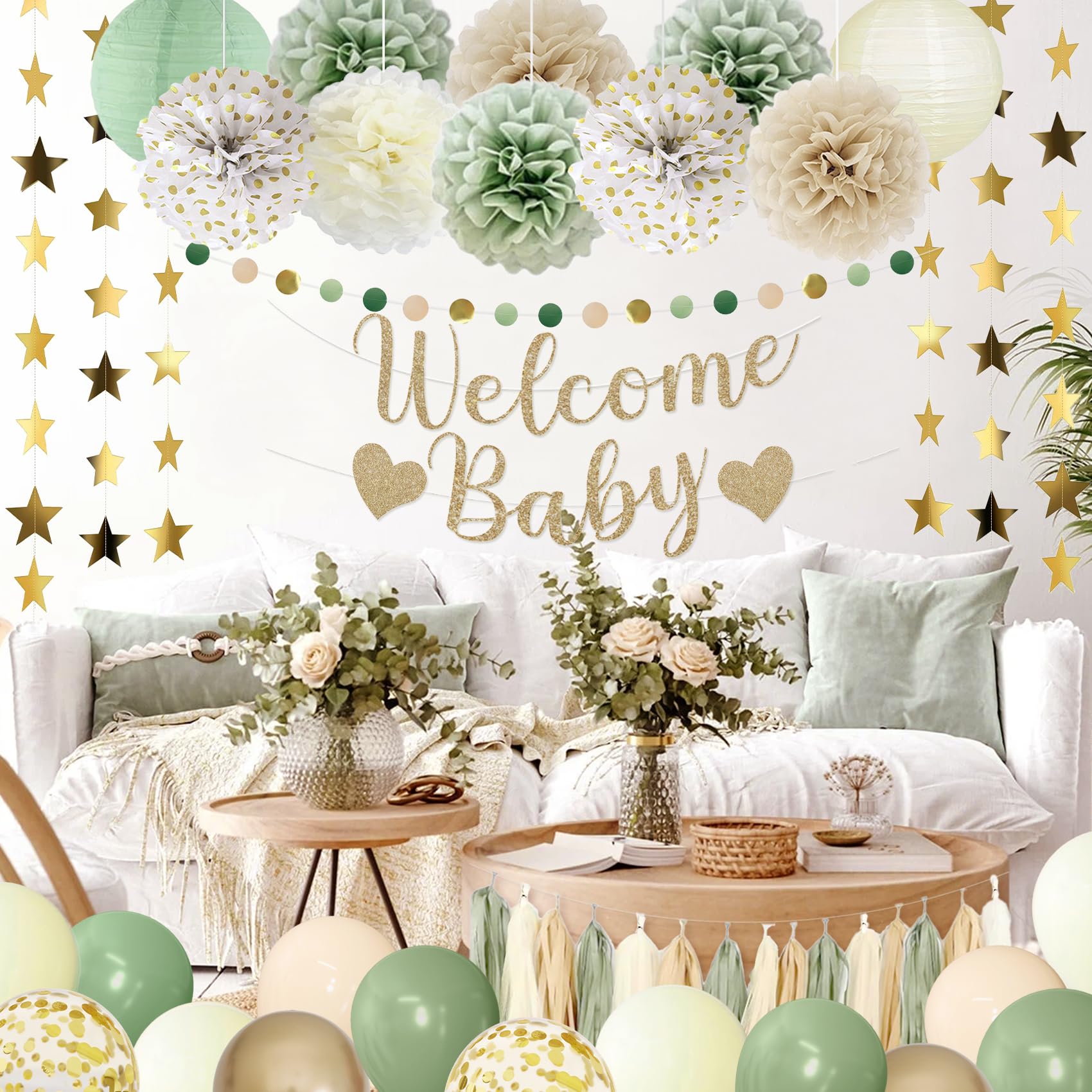 Amandir circle dots garland creates playful backdrop
