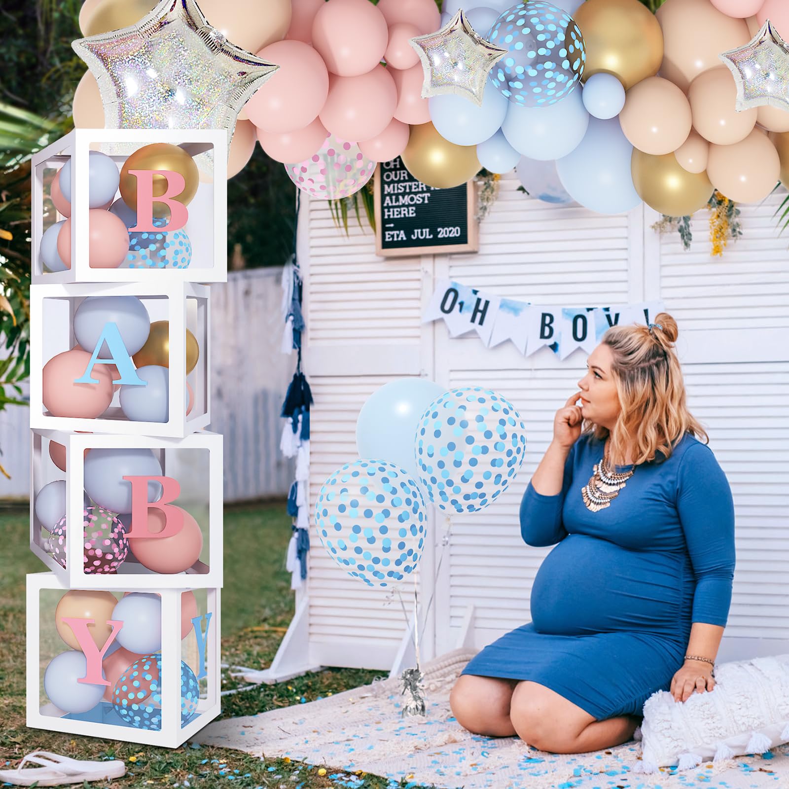 Amandir gender reveal balloon arch kit enables easy stylish builds