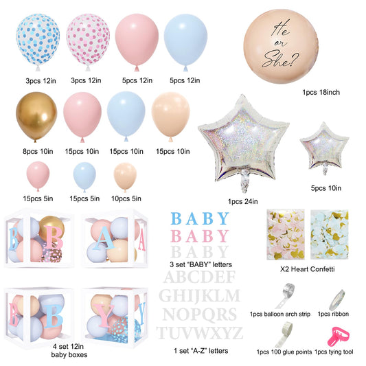 Amandir pink blue balloon garland kit for quick, eye catching reveal displays