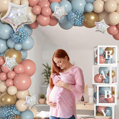 Amandir pink and blue confetti accents add festive sparkle