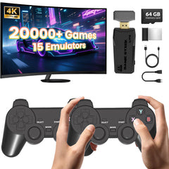 AMANKA retro game console front view showing compact design for easy living room setup.