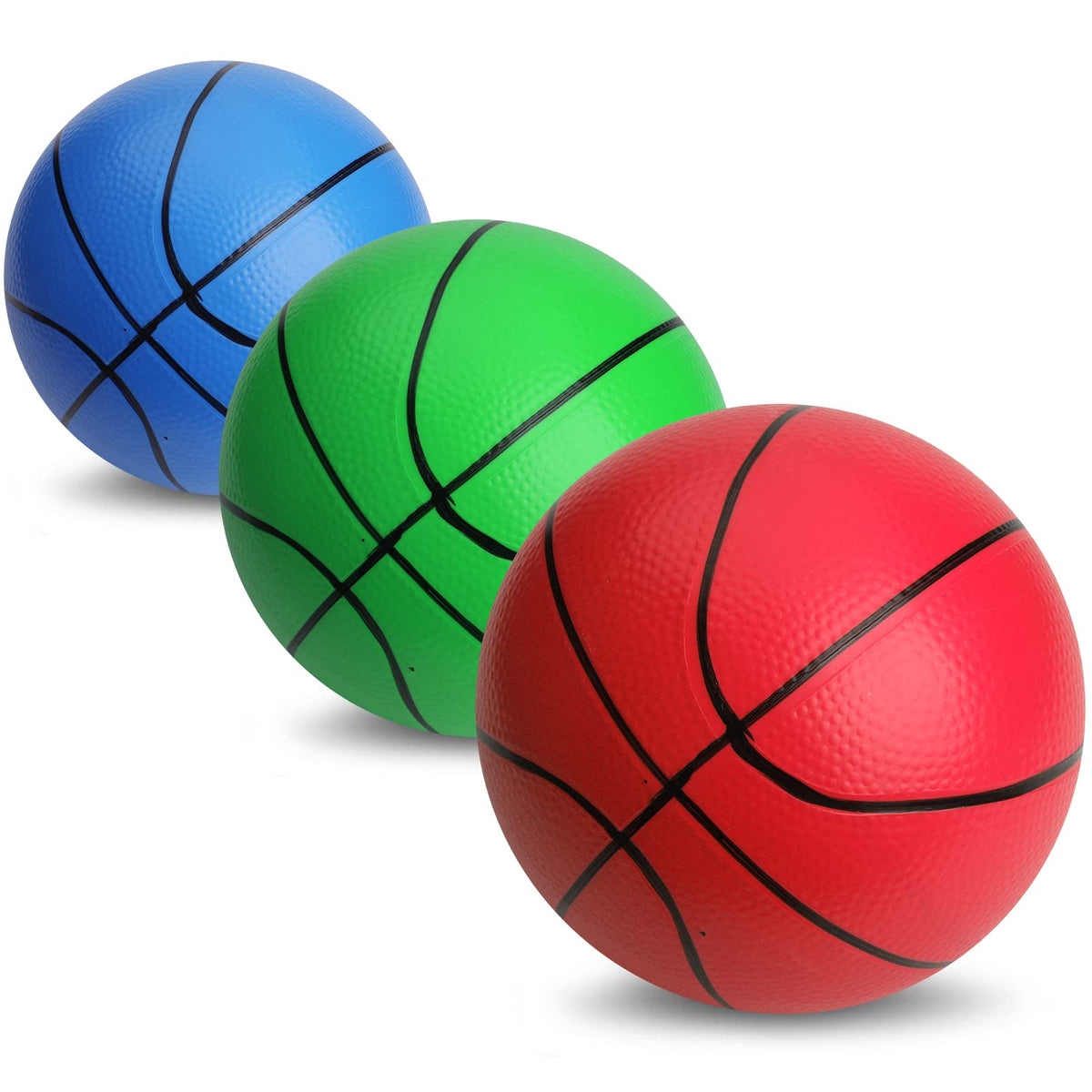 Amarlozn mini foam basketball 5-inch rainbow pack for indoor and outdoor play.