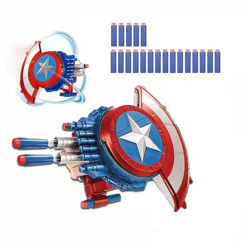 AMARONE Captain Dart Shield with Launcher shown for kids' playtime and safe shooting.