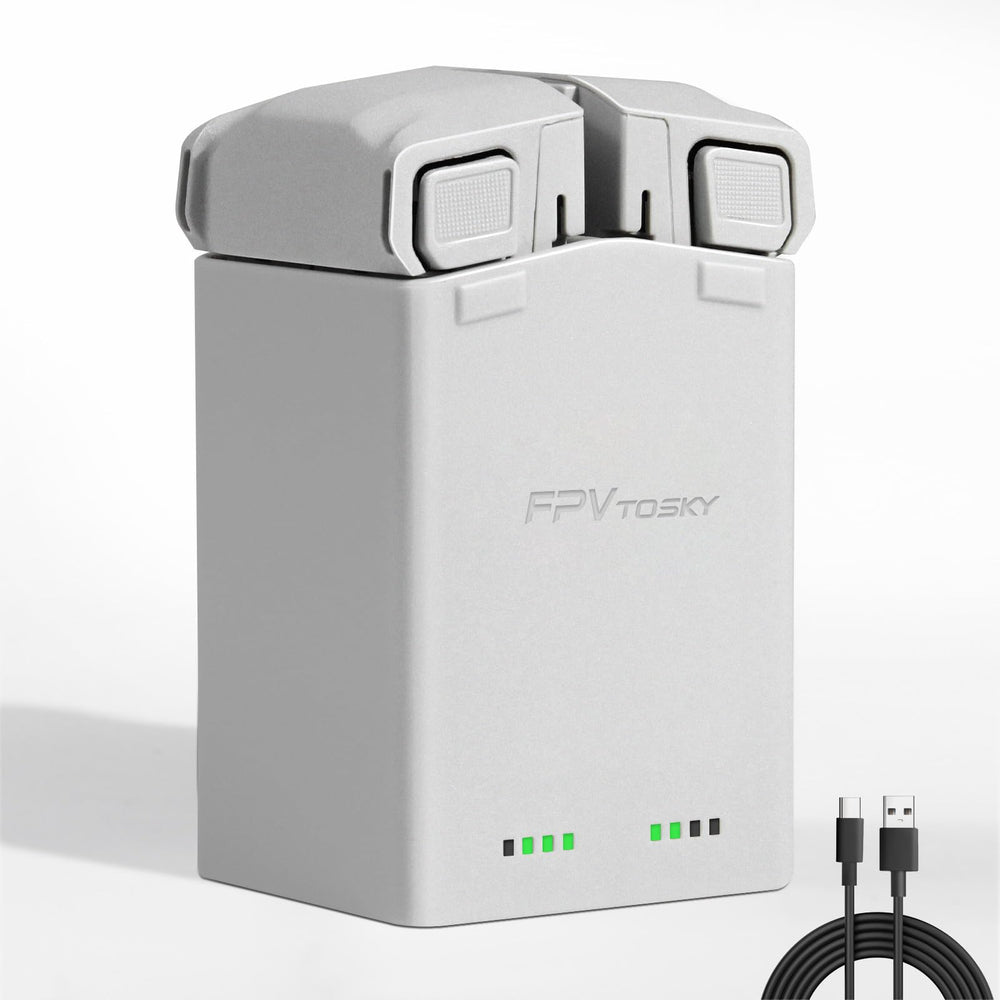 AMAZEAR battery charger hub for DJI Mini 5 Pro and Mini 4 enabling simultaneous dual-battery charging.