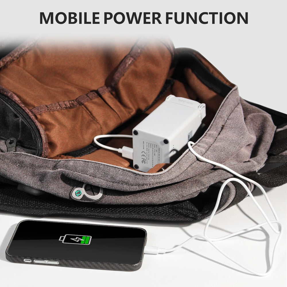 AMAZEAR mobile power USB output lets you charge a phone while charging batteries.