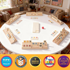Amazing Pride tiles with vivid colors and oversized numbers for clear play.