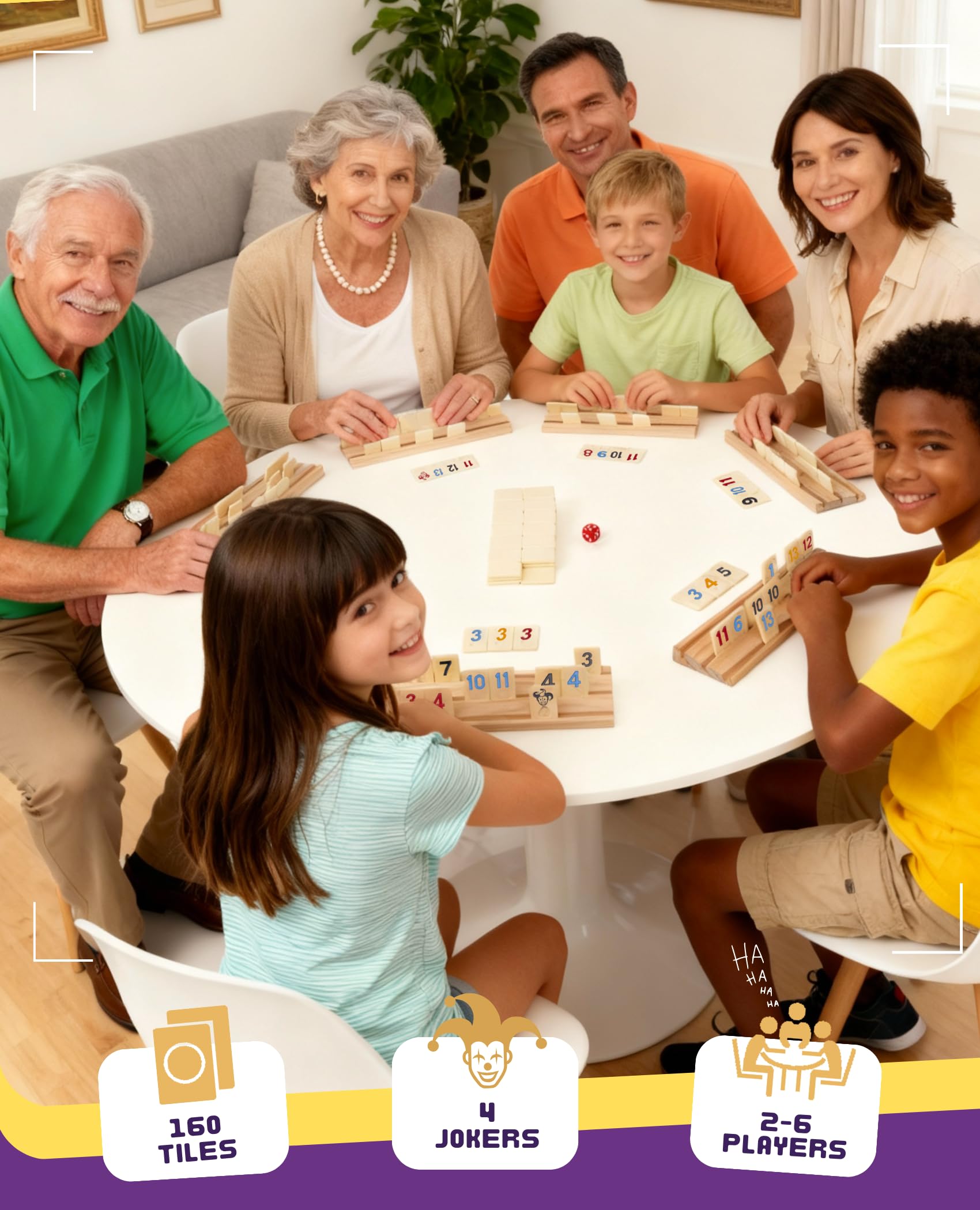 Amazing Pride wooden racks six pieces hold tiles securely during play.