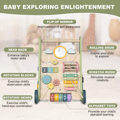 AmazingJoy 11-in-1 walker peekaboo mirror inviting exploration and self-recognition during practice