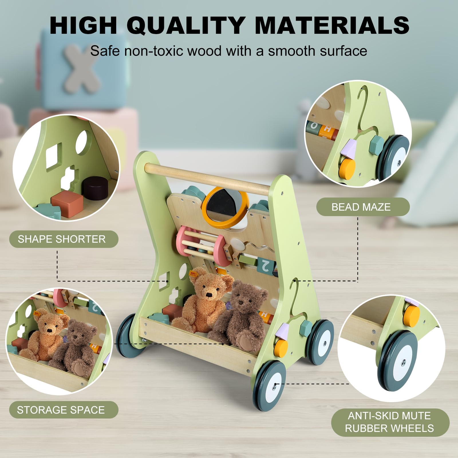 AmazingJoy 11-in-1 walker shape sorter encouraging learning during stand-to-walk practice