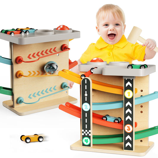 AmazingJoy 2-in-1-pound-ball-toy promotes cause-and-effect learning for toddlers.