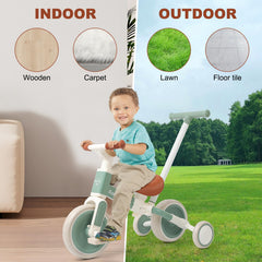 AmazingJoy 6-in-1 modes from push trike to pedal bike.