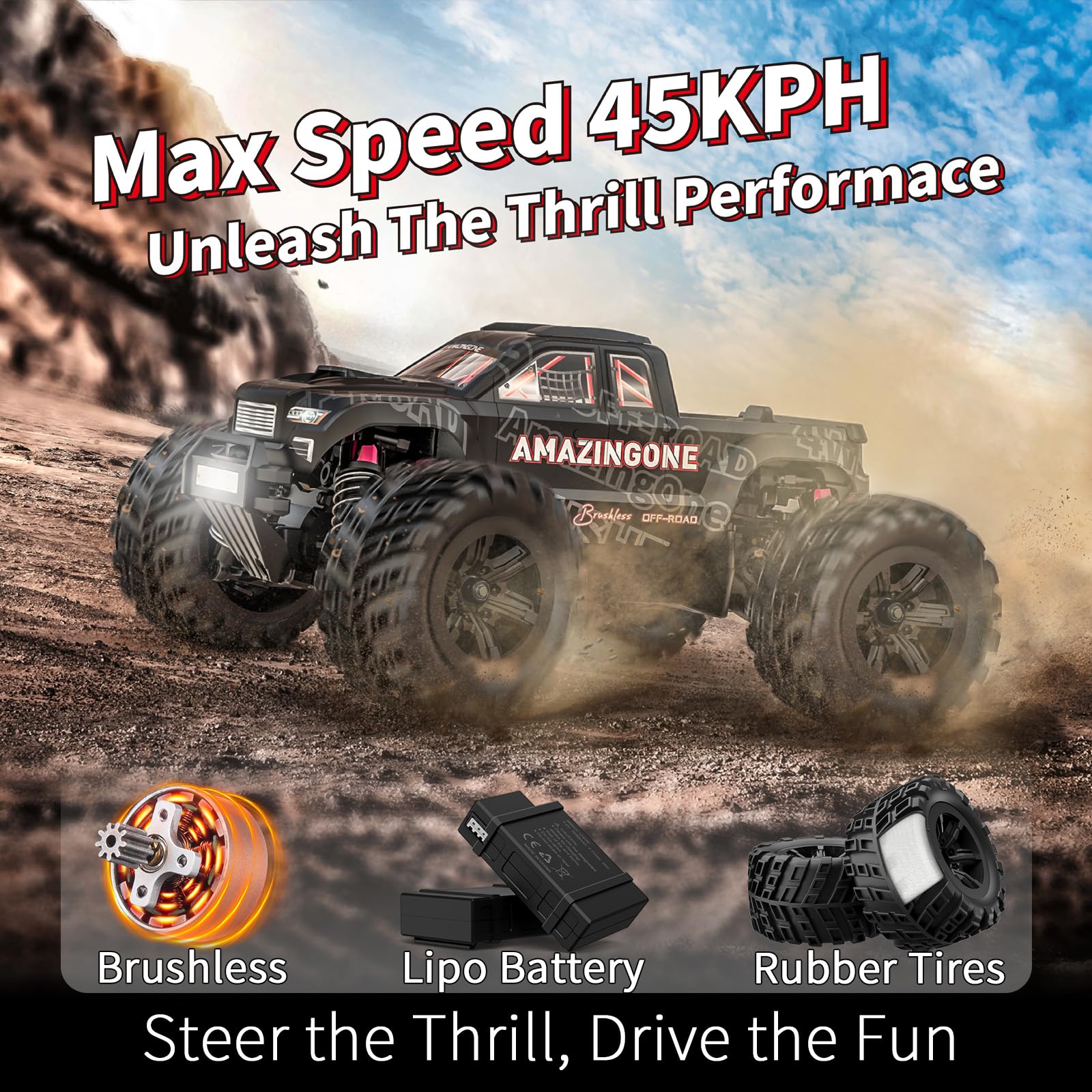 AmazingOne 20208 RC car top view highlighting compact scale and body design