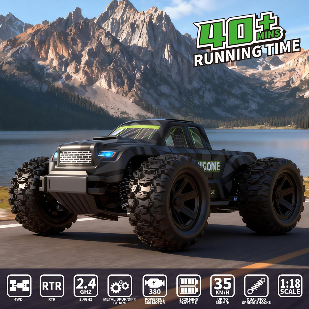 AMAZINGONE JT18W front view highlighting rugged wheels for off-road grip.