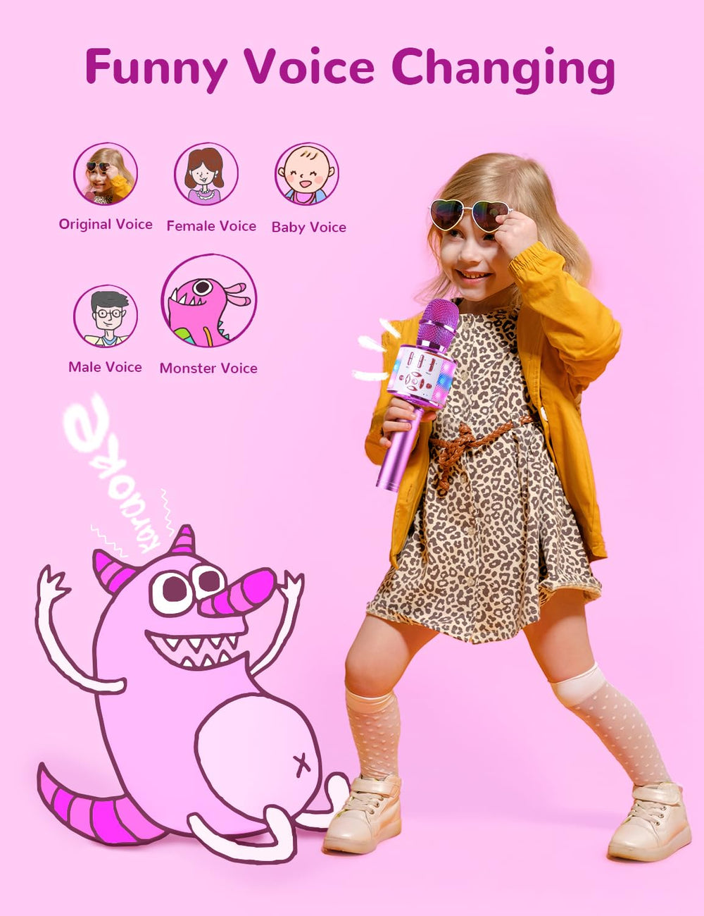 Amazmic long battery life supports 4–6 hours of singing.