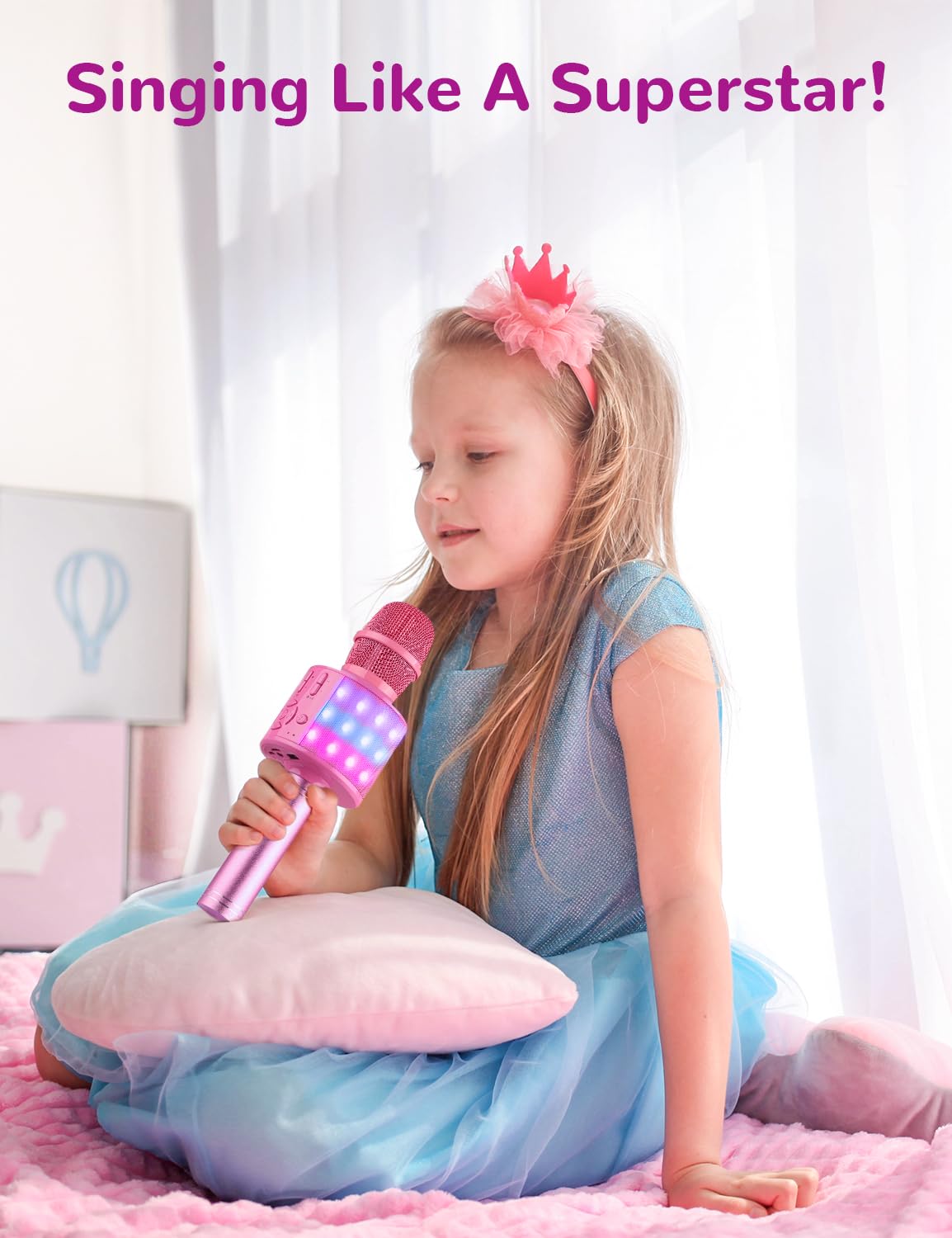 Amazmic karaoke mic lasts 4–6 hours per charge.