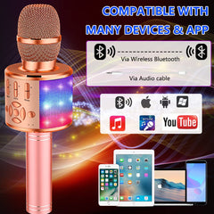 Amazmic Kids Karaoke Microphone in champagne color ready for celebrations