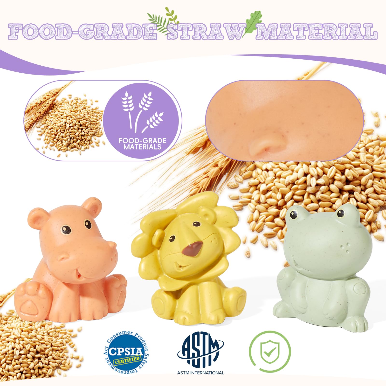AMCHSURI hippo bath toy vivid colors aid visual play.