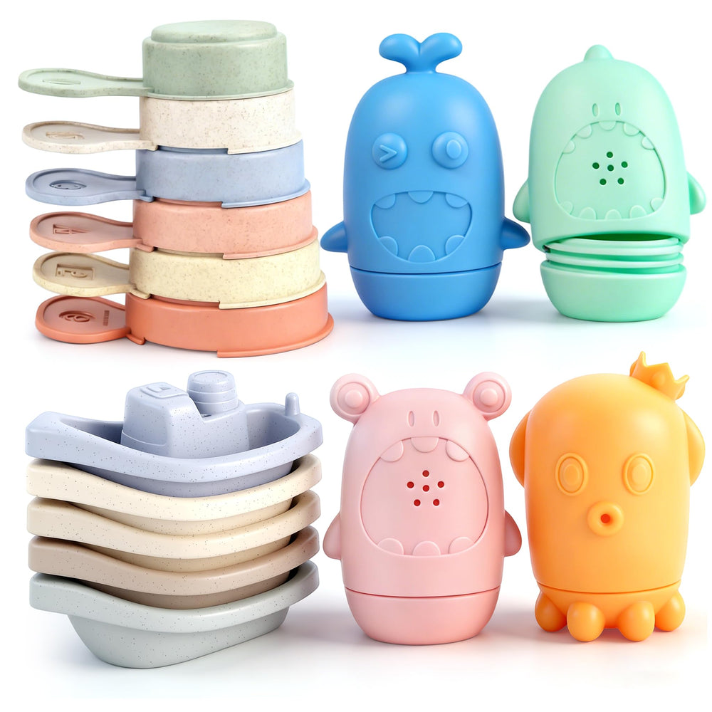 AMCHSURI silicone animal bath toys for imaginative play during bath time.