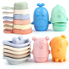 AMCHSURI silicone animal bath toys for imaginative play during bath time.