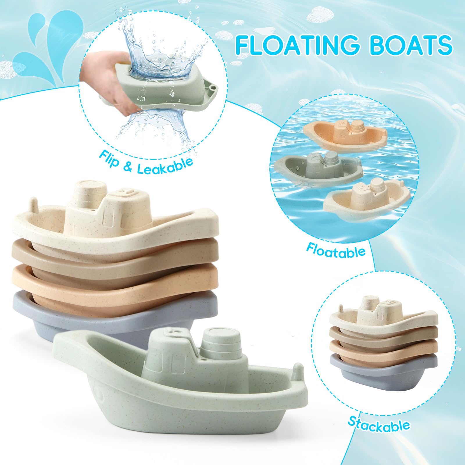 AMCHSURI dishwasher-safe bath toys for effortless cleanup.