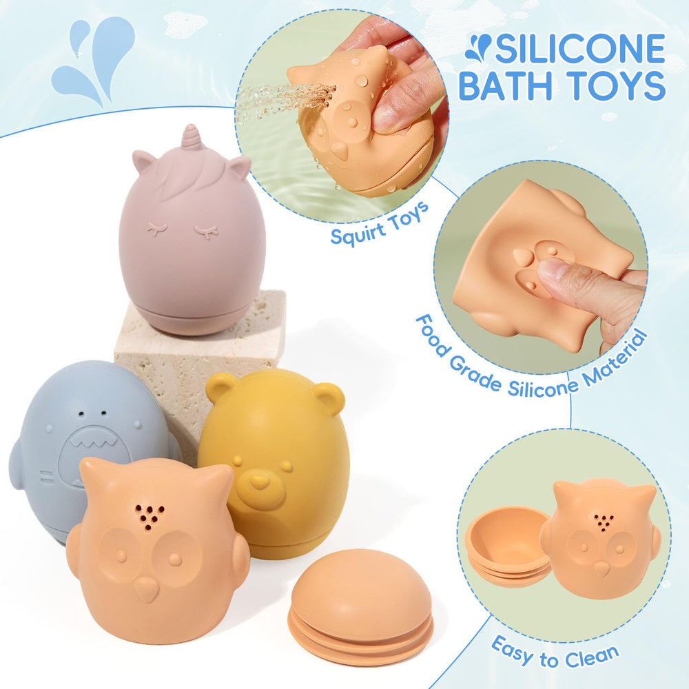 AMCHSURI shark bath toy offers squeezable fun with safe materials.