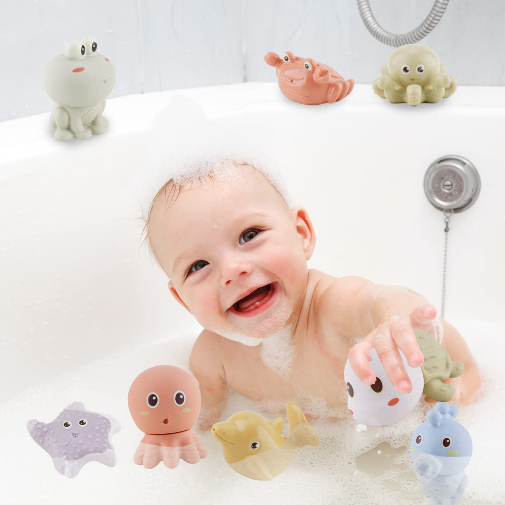 AMCHSURI shark bath toy offers a soft surface for safe, imaginative water play.