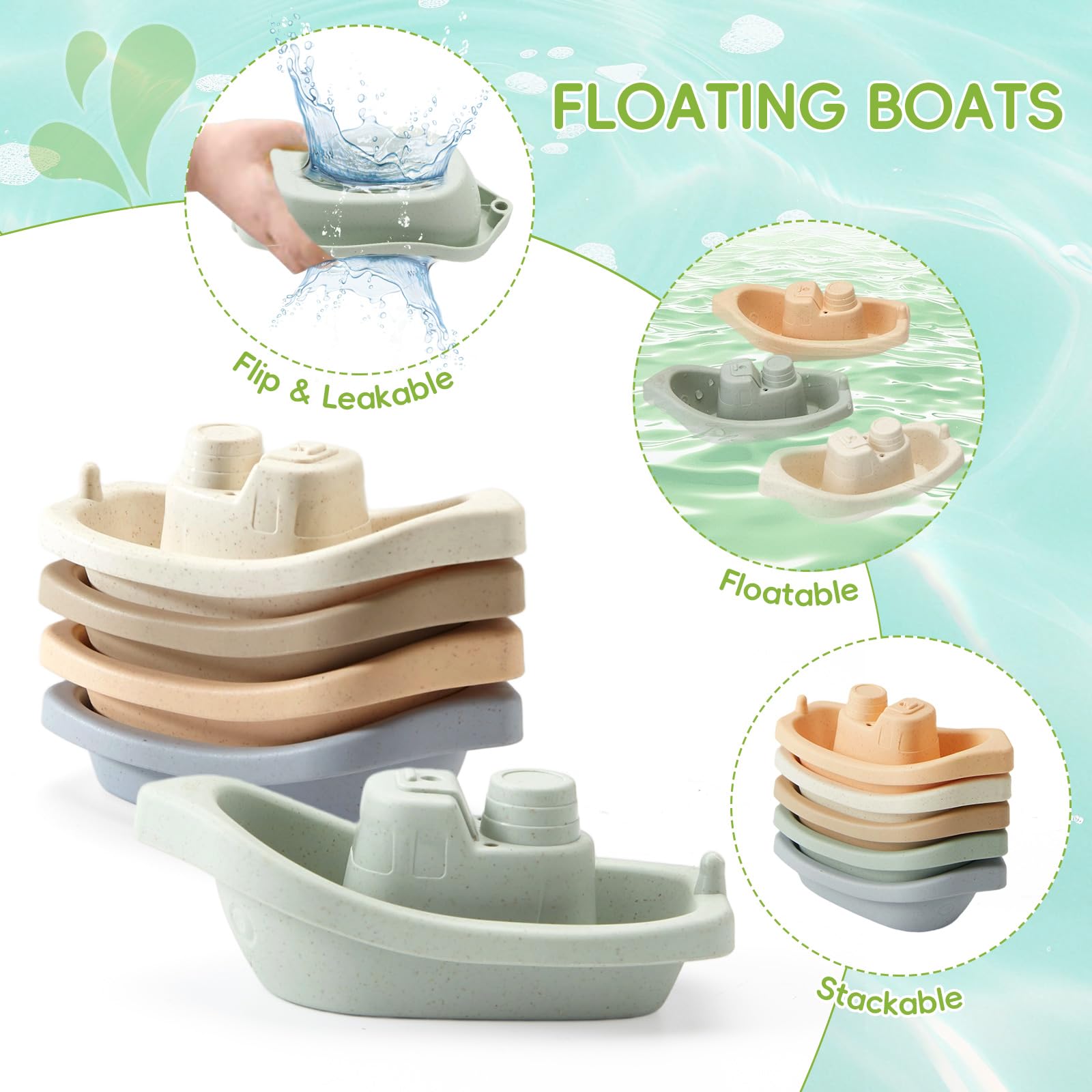 AMCHSURI boat toy for splashy learning and fine motor practice