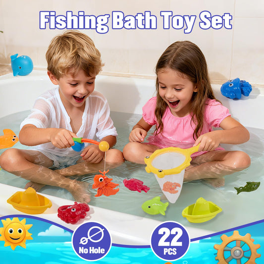 AMCHSURI mesh storage bag keeps bath toys dry and organized after use.