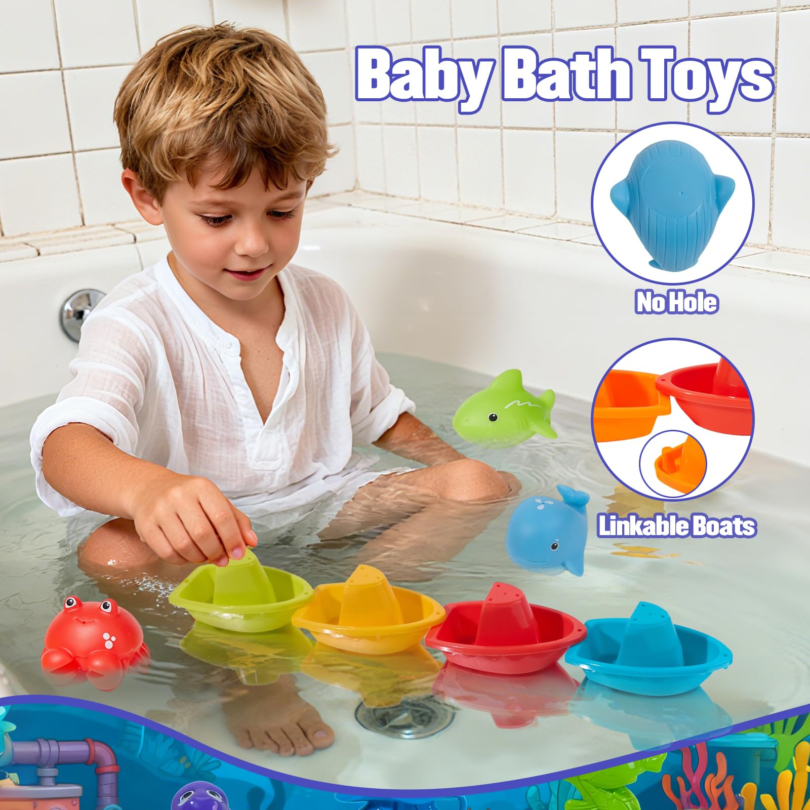 AMCHSURI scoop net makes grabbing toys easy during water play.