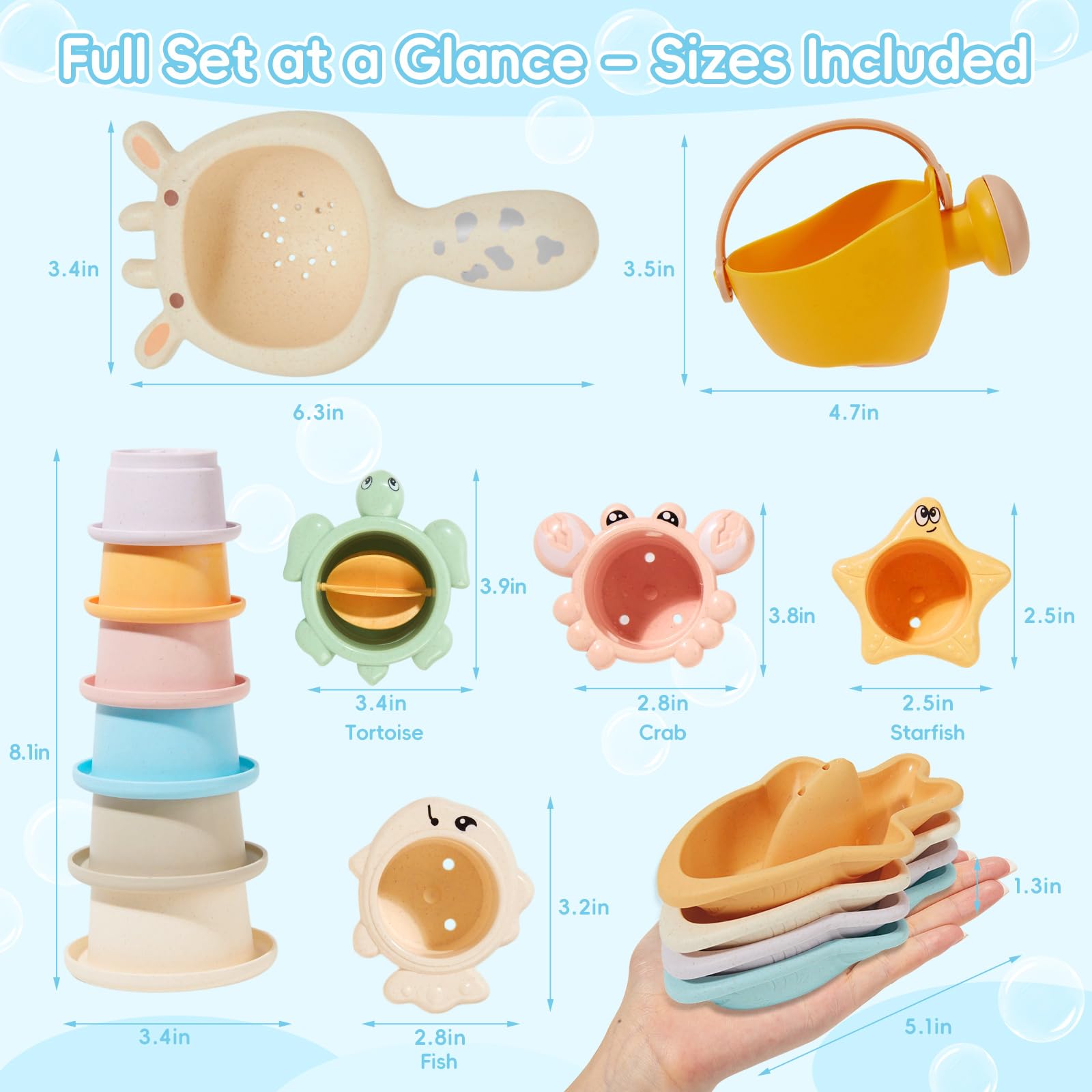 AMCHSURI giraffe spoon bath toy acts as a scoop