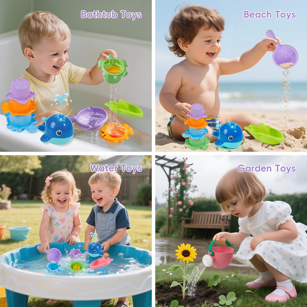 AMCHSURI outdoor-friendly water toys for pools, beaches, and sandboxes.