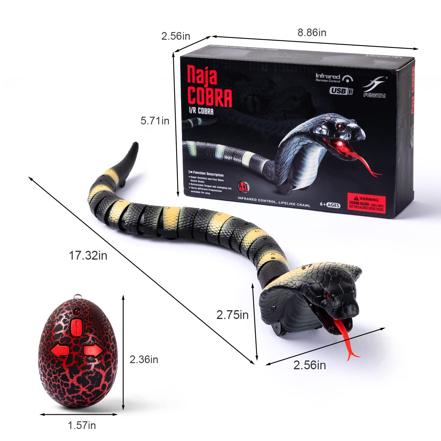AMCHSURI RC Snake Toy offers slithering action for kids and curious pets.
