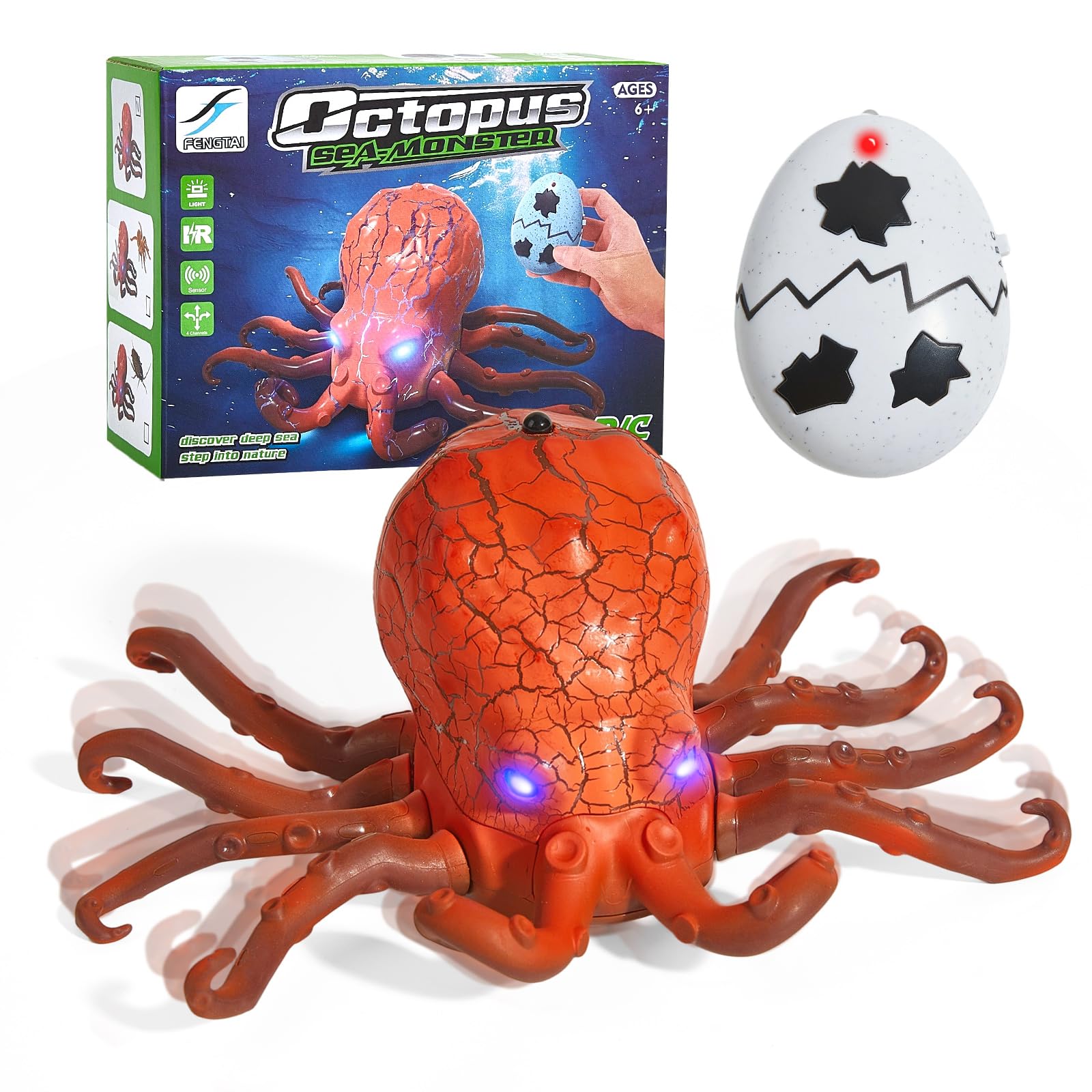 AMCHSURI remote control octopus with blue LED eyes for eye-catching play
