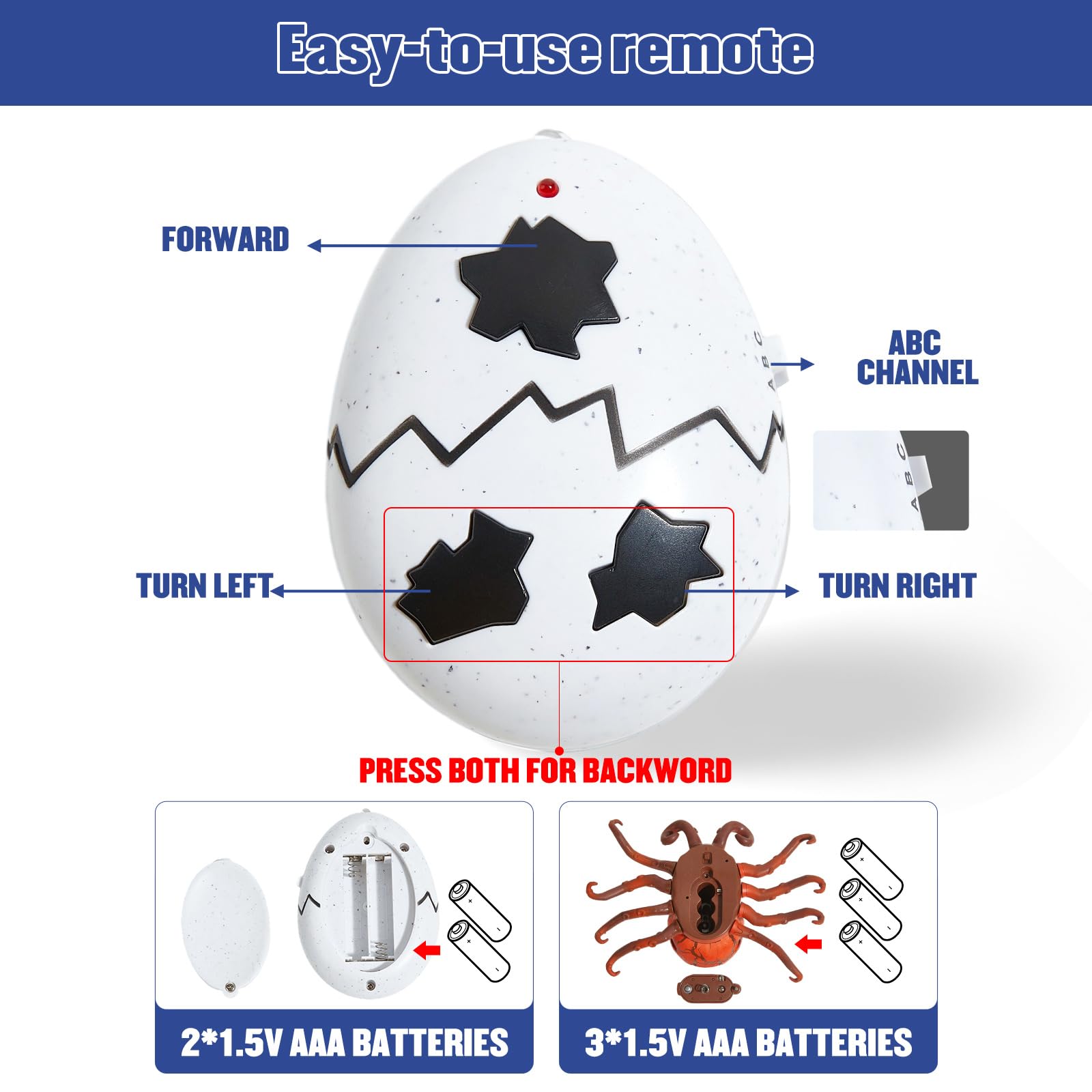 AMCHSURI remote controller powered by two AAA batteries for quick control