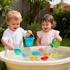 AMCHSURI rotating waterfall cups create spinning water streams for bath fun