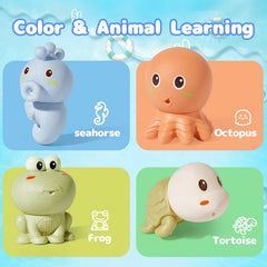 AMCHSURI turtle squirting bath toy supports grip and cooperative water play.