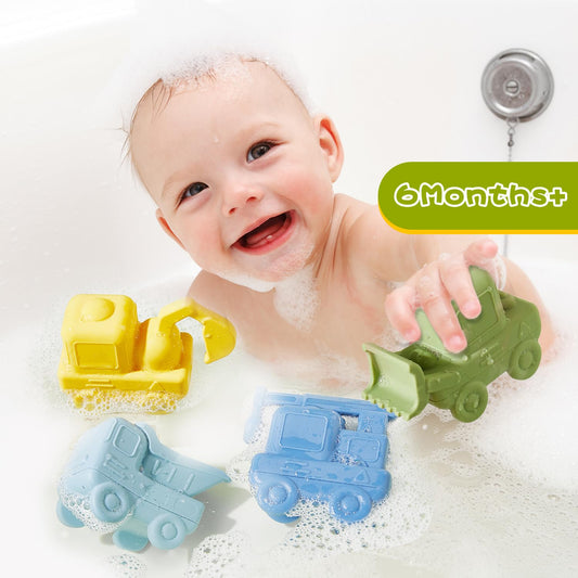 AMCHSURI bath toy crane in silicone, easy to squeeze and splash.