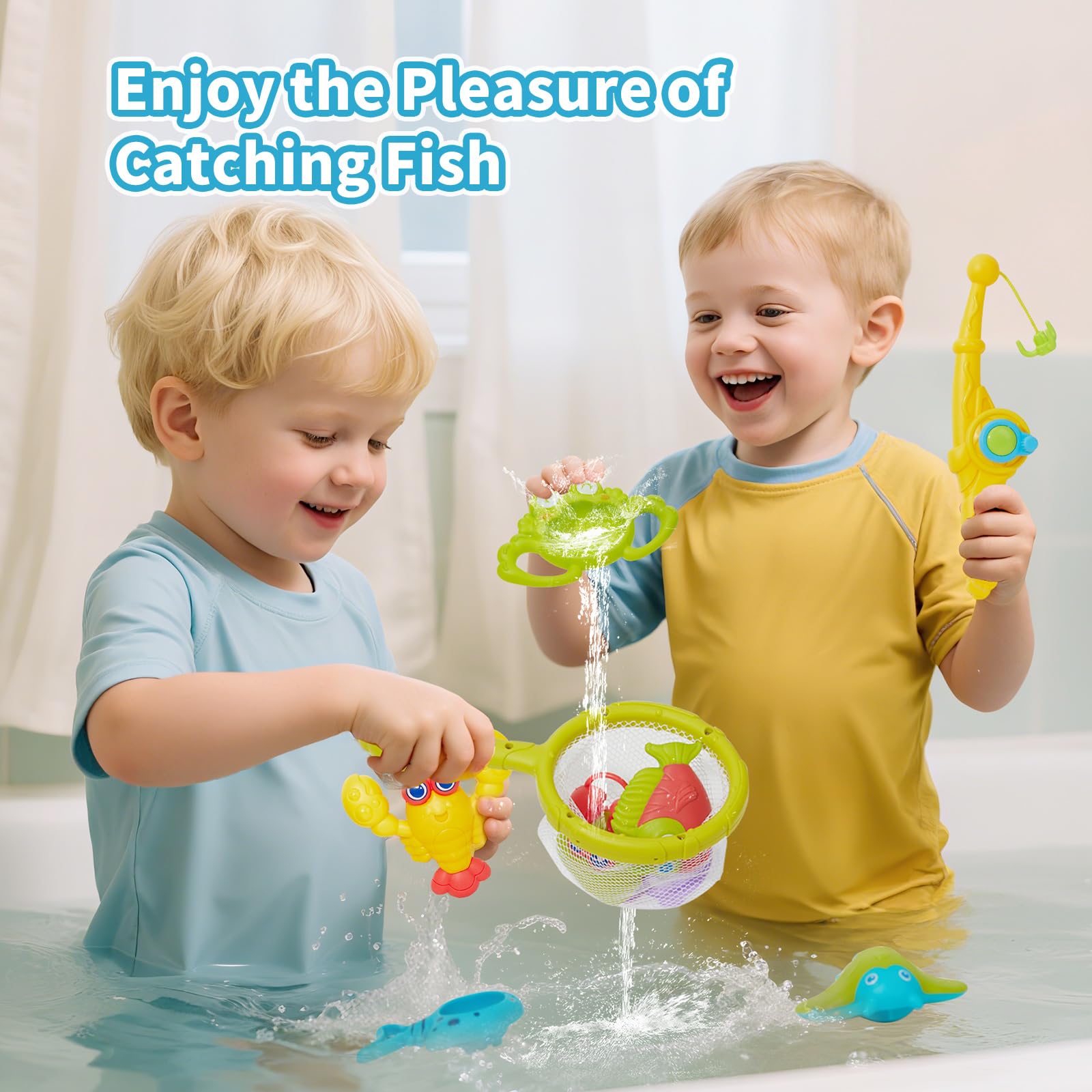 AMCHSURI bright sea creatures float for engaging bath play.
