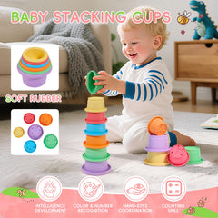AMCHSURI Stacking cups help with colors, counting, and size concepts