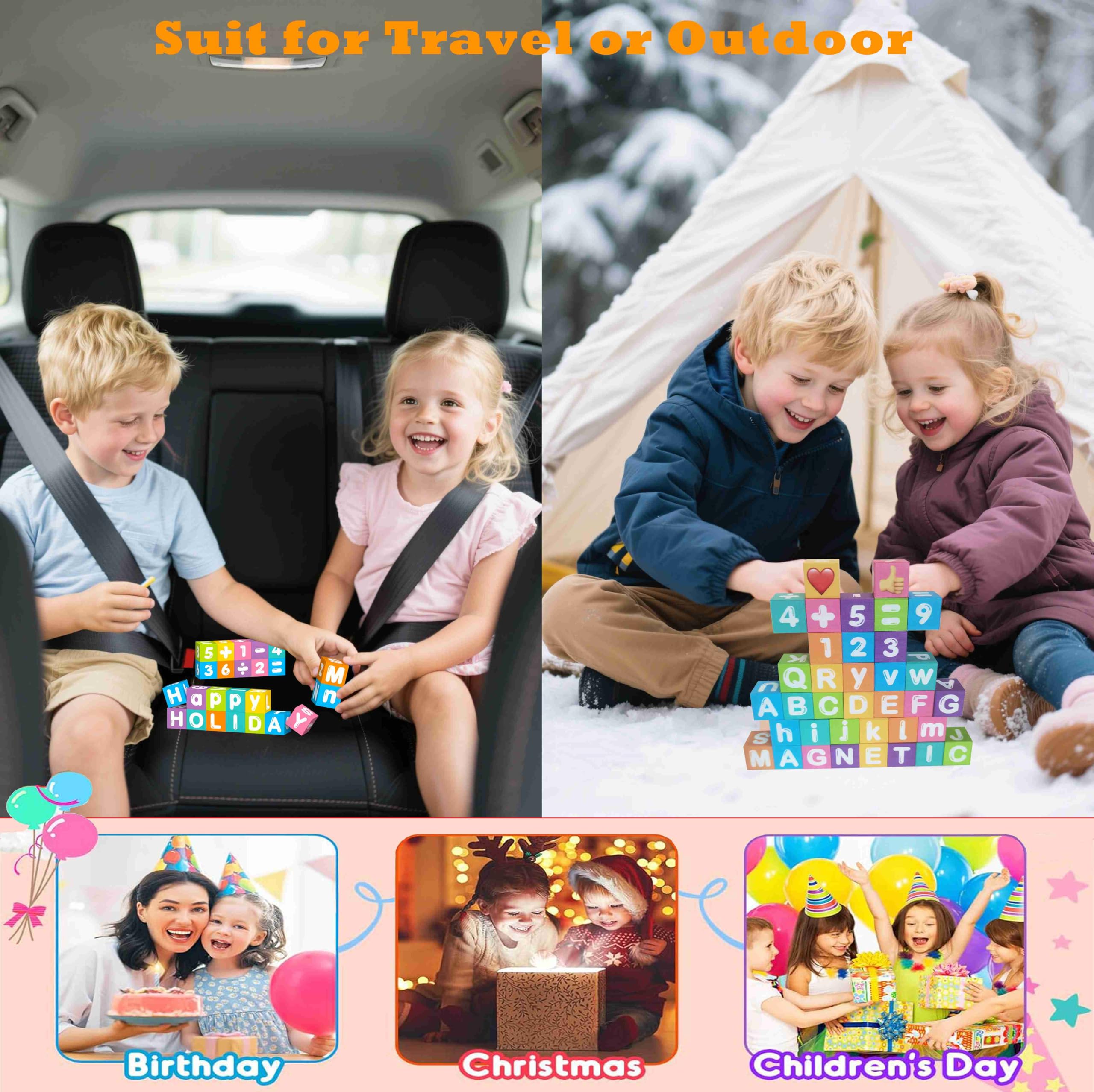 amdohai 36 magnetic cubes enable hands-on learning for math and language skills.