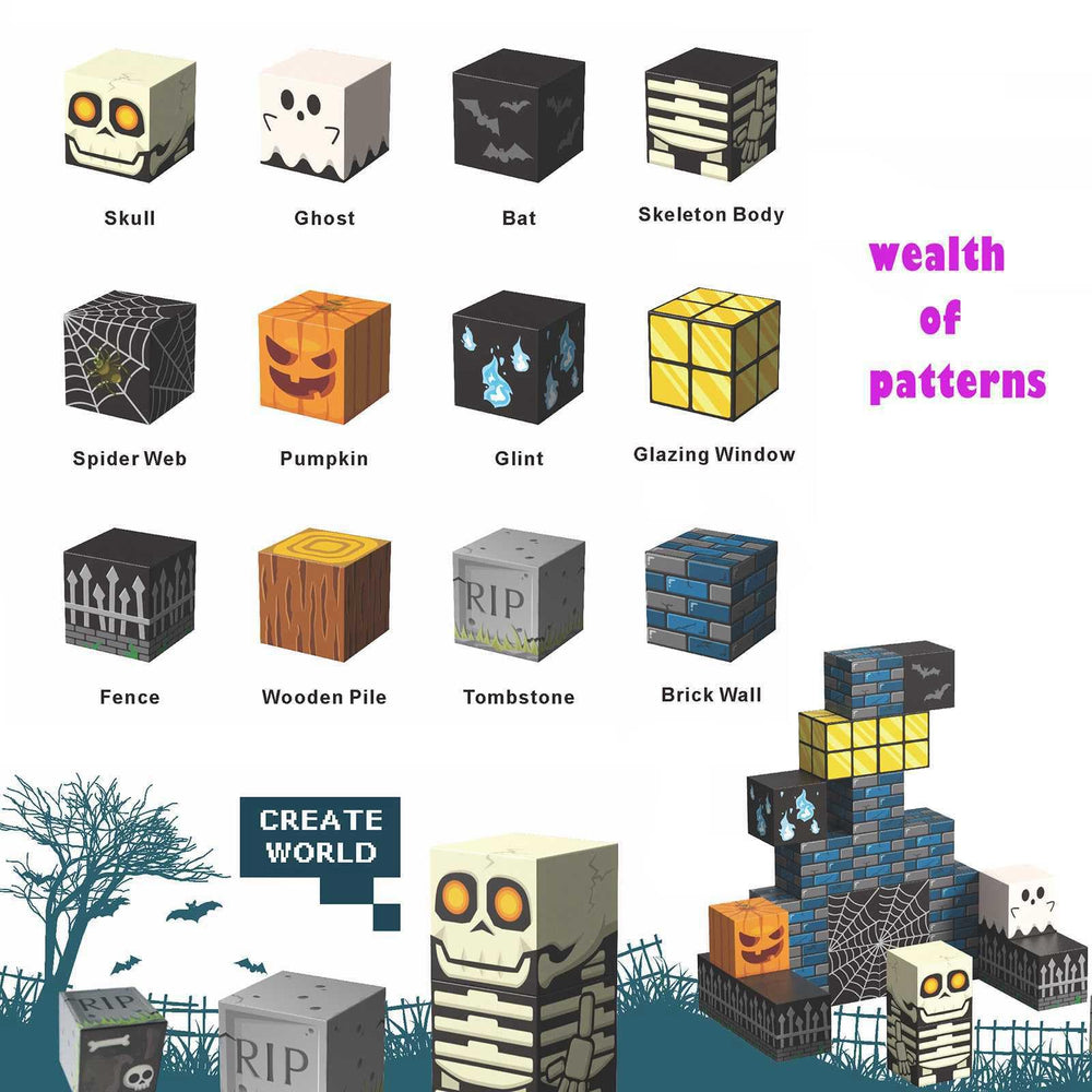 amdohai magnetic blocks cemetery party scene encouraging narrative play