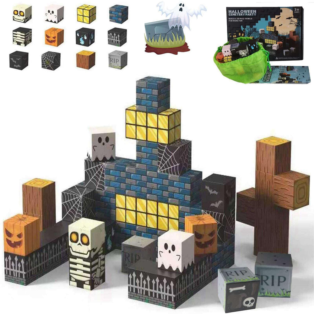 amdohai magnetic blocks ghosts in a spooky town for imaginative play