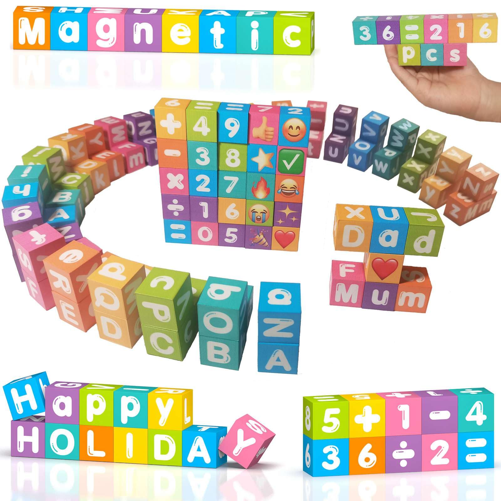 amdohai portable magnetic letters blocks in a compact travel case for ongoing learning on the go.