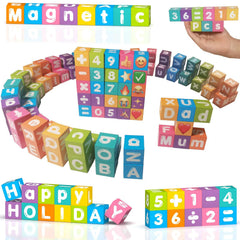amdohai portable magnetic letters blocks in a compact travel case for ongoing learning on the go.