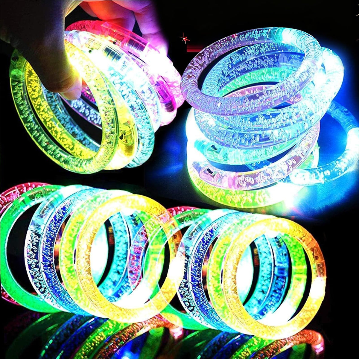AMENON 24-pack glow bracelets illuminate parties with vibrant multi colors.