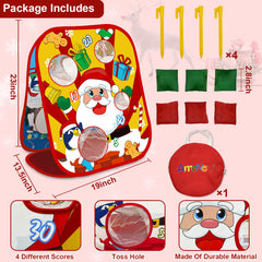 AMENON Christmas pattern on board with Santa and gifts boosts festive vibes.