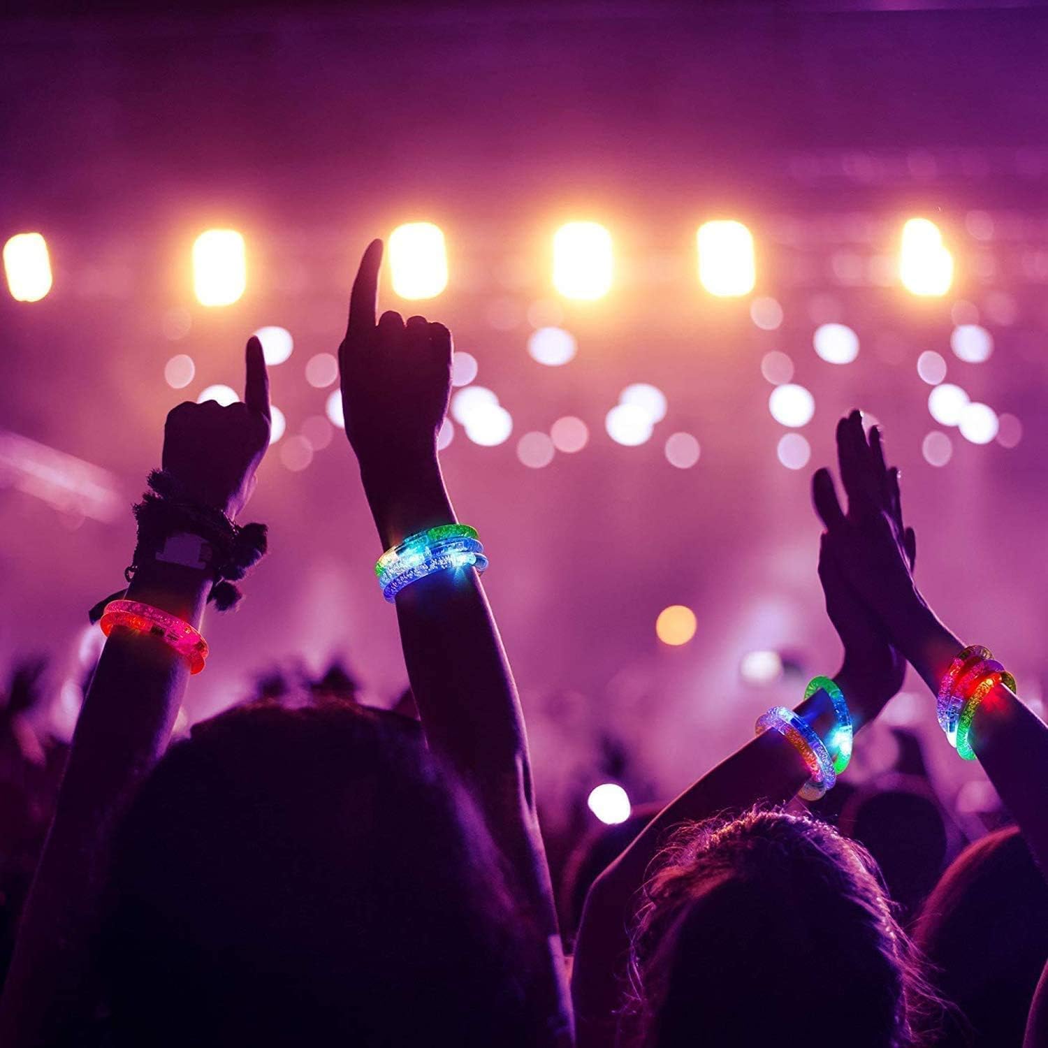 AMENON colorful bubble glow bracelets diffuse light for festive ambiance.