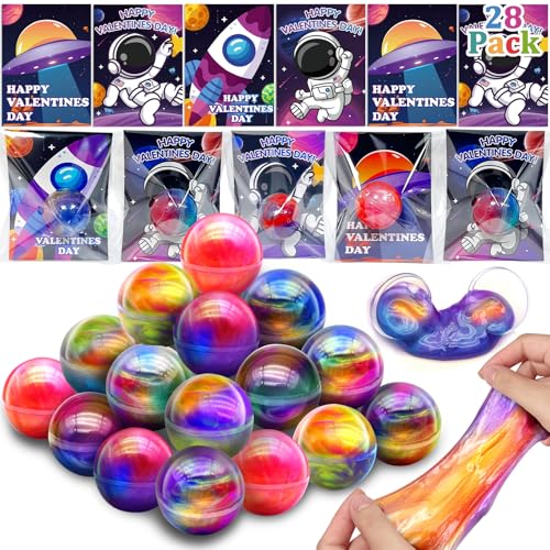 AMENON galaxy slime balls 28-pack for tactile play in classrooms